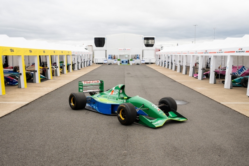 Honouring Eddie Jordan at the British Grand Prix with the Ex-Schumacher 191.